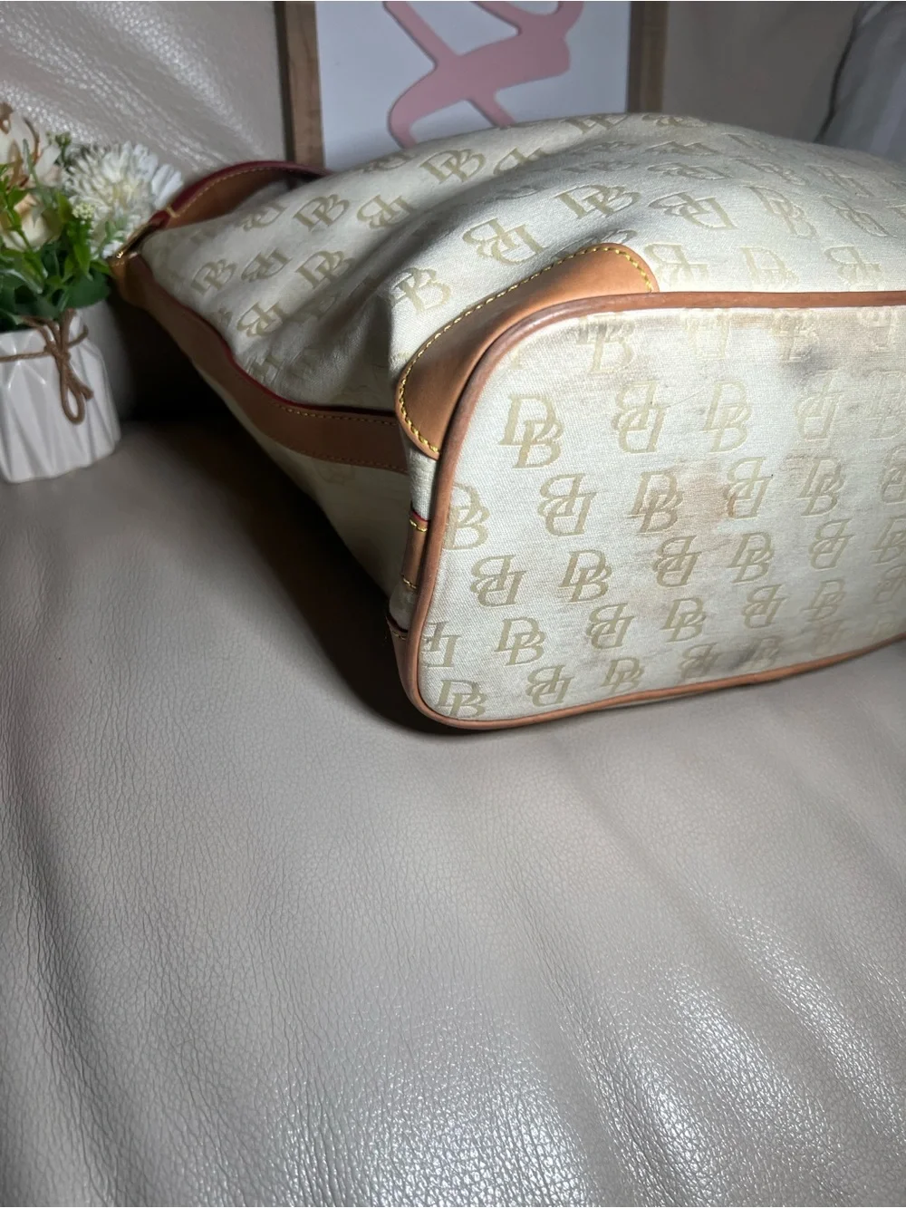 Vintage Dooney & Bourke Monogram Hobo Buckle Bag